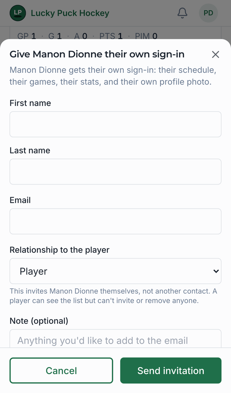 Giving a player their own sign-in screenshot