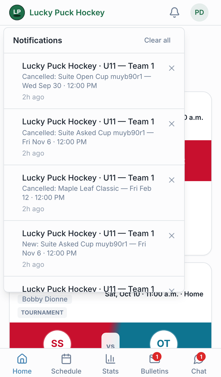 Capture d'écran de Notifications