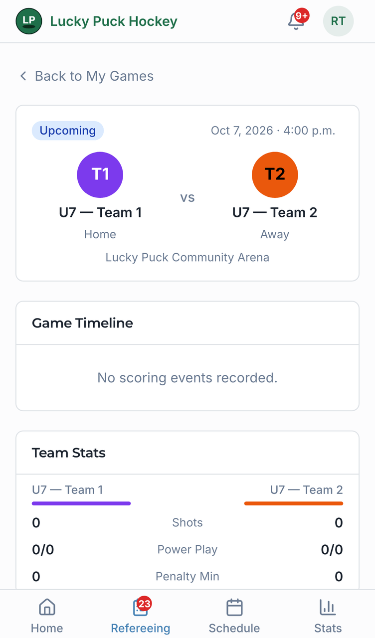 Game day screenshot