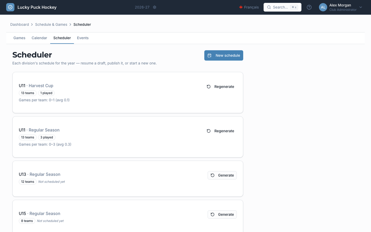 Schedule Generator screenshot